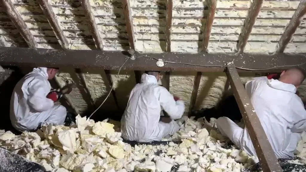 Spray foam removal project photograph